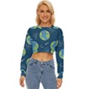 Seamless Pattern Cartoon Earth Planet Lightweight Long Sleeve Sweatshirt View1