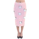 Cute Cat Cartoon Doodle Seamless Pink Pattern Velvet Midi Pencil Skirt View1