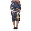 Koi Pond 3d Fish Velvet Midi Pencil Skirt View2