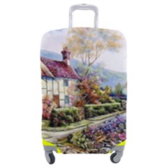 Colorful Cottage River Colorful House Landscape Garden Beautiful Painting Luggage Cover (medium) by Grandong