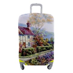 Colorful Cottage River Colorful House Landscape Garden Beautiful Painting Luggage Cover (small) by Grandong