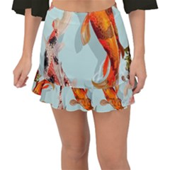 Koi Fish Fishtail Mini Chiffon Skirt by Grandong