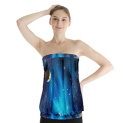 3d Universe Space Star Planet Strapless Top by Grandong