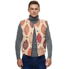 Forest Leaves Seamless Pattern With Natural Floral Men s Button Up Puffer Vest	 by Grandong