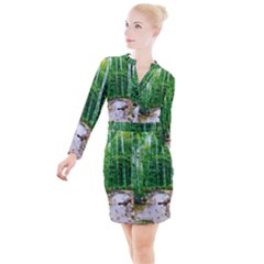 Bamboo Forest Squid Family Button Long Sleeve Dress by Grandong