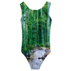 Bamboo Forest Squid Family Kids  Cut-out Back One Piece Swimsuit by Grandong