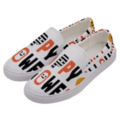 Happy Halloween Slot Text Orange Men s Canvas Slip Ons by Sarkoni