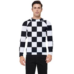 Black White Chess Board Men s Long Sleeve Rash Guard by Ndabl3x