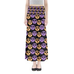 Halloween Skull Pattern Full Length Maxi Skirt by Ndabl3x