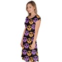 Halloween Skull Pattern Classic Short Sleeve Dress View2