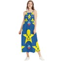 Blue Yellow October 31 Halloween Boho Sleeveless Summer Dress View1