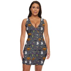 Halloween Bat Pattern Draped Bodycon Dress by Ndabl3x