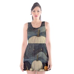 Pumpkin Halloween Scoop Neck Skater Dress by Ndabl3x