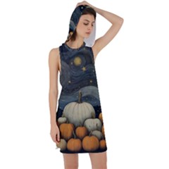 Pumpkin Halloween Racer Back Hoodie Dress by Ndabl3x