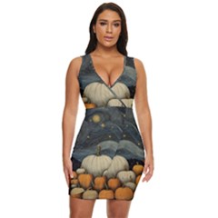 Pumpkin Halloween Draped Bodycon Dress by Ndabl3x