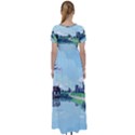 Japanese Themed Pixel Art The Urban And Rural Side Of Japan High Waist Short Sleeve Maxi Dress View2