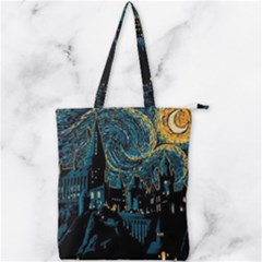 Hogwarts Starry Night Van Gogh Double Zip Up Tote Bag by Sarkoni