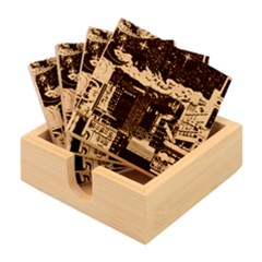 Retro City Pixel Bamboo Coaster Set by Sarkoni