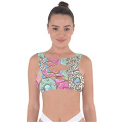 Donut Pattern Texture Colorful Sweet Bandaged Up Bikini Top by Grandong