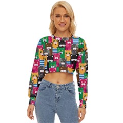 Cats Funny Colorful Pattern Texture Lightweight Long Sleeve Sweatshirt by Grandong