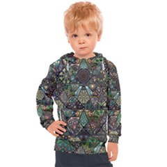 Digital Art Triangle Pattern Texture Mosaic Kids  Hooded Pullover by Grandong