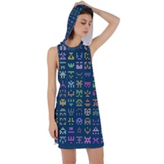 Procedural Generation Digital Art Pattern Racer Back Hoodie Dress by Grandong