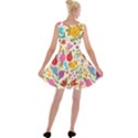 Colorful Flower Abstract Pattern Velvet Skater Dress View2