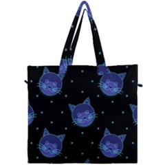 Vector Illustration Of Cat Animal Face Pattern Canvas Travel Bag by Ndabl3x