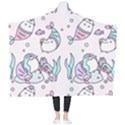 Cartoon Cat Cute Animal Kawaii Pastel Pattern Wearable Blanket View2