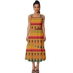 Aztec Square Neckline Tiered Midi Dress by nateshop