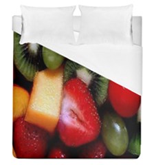 Fruits, Food, Green, Red, Strawberry, Yellow Duvet Cover (queen Size) by nateshop