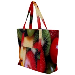 Fruits, Food, Green, Red, Strawberry, Yellow Zip Up Canvas Bag by nateshop