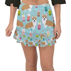 Welsh Corgis Dog Boba Tea Bubble Tea Cute Kawaii Fishtail Mini Chiffon Skirt by Grandong