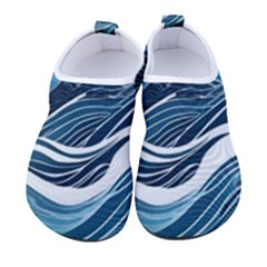 Abstract Blue Ocean Wave Men s Sock-style Water Shoes by Jack14