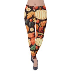 Thanksgiving Pattern Velvet Leggings by Valentinaart