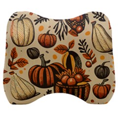 Thanksgiving Pattern Velour Head Support Cushion by Valentinaart