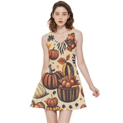 Thanksgiving Pattern Inside Out Reversible Sleeveless Dress by Valentinaart