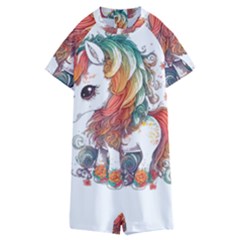 Baby Unicorn T- Shirt Colourful Bay Unicorn T- Shirt Yoga Reflexion Pose T- Shirtyoga Reflexion Pose T- Shirt Kids  Boyleg Half Suit Swimwear by hizuto