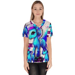 Pinkie Pie  Women s V-neck Scrub Top by Internationalstore