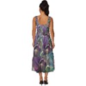 Abstract Blossoms  Square Neckline Tiered Midi Dress View4