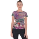 Abstract Flowers  Short Sleeve Sports Top  View1