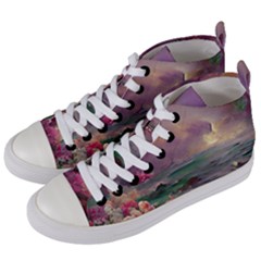 Abstract Flowers  Women s Mid-top Canvas Sneakers by Internationalstore