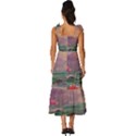 Abstract Flowers  Tie-Strap Tiered Midi Chiffon Dress View4