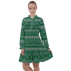 Christmas Knit Digital All Frills Chiffon Dress by Mariart