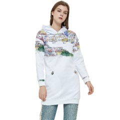 Venice T- Shirt Venice Voyage Art Digital Painting Watercolor Discovery T- Shirt (2) Women s Long Oversized Pullover Hoodie by ZUXUMI