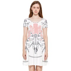 Vespa T- Shirt Hit The Road 3 T- Shirt Inside Out Cap Sleeve Dress by ZUXUMI