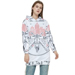 Vespa T- Shirt Hit The Road 3 T- Shirt Women s Long Oversized Pullover Hoodie by ZUXUMI