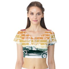 Vintage Rc Cars T- Shirt Vintage Sunset  Classic Rc Buggy Racing Cars Addict T- Shirt Short Sleeve Crop Top by ZUXUMI