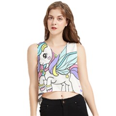 Waitress T- Shirt Awesome Unicorn Waitresses Are Magical For A Waiting Staff T- Shirt V-neck Cropped Tank Top by ZUXUMI