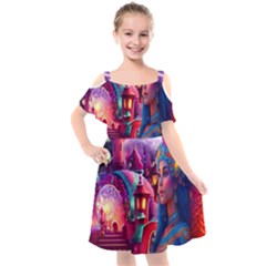 Fantasy Arts  Kids  Cut Out Shoulders Chiffon Dress by Internationalstore